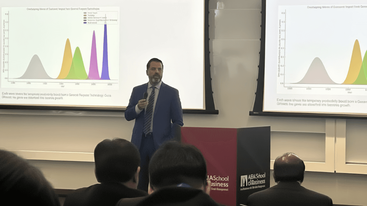 Illustration representing AI economic impact